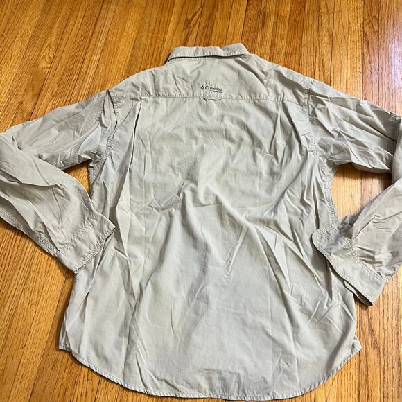 Columbia Shirt Mens Large Titanium Fishing Long Sleeve Beige - Picture 4 of 9